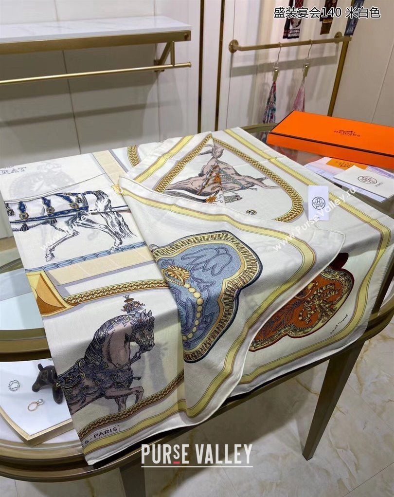 Hermes Shawl 140 Scarf in cashmere and silk 140x140cm Top Quality 134 2024 (wtz-240223134)