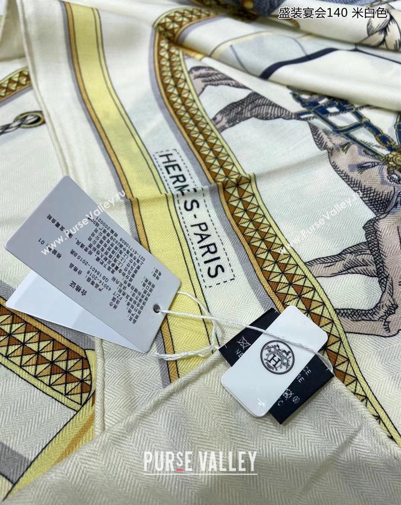 Hermes Shawl 140 Scarf in cashmere and silk 140x140cm Top Quality 134 2024 (wtz-240223134)