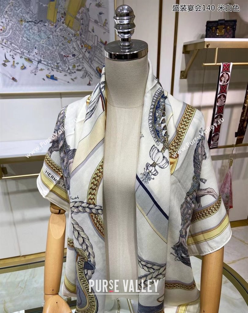 Hermes Shawl 140 Scarf in cashmere and silk 140x140cm Top Quality 134 2024 (wtz-240223134)