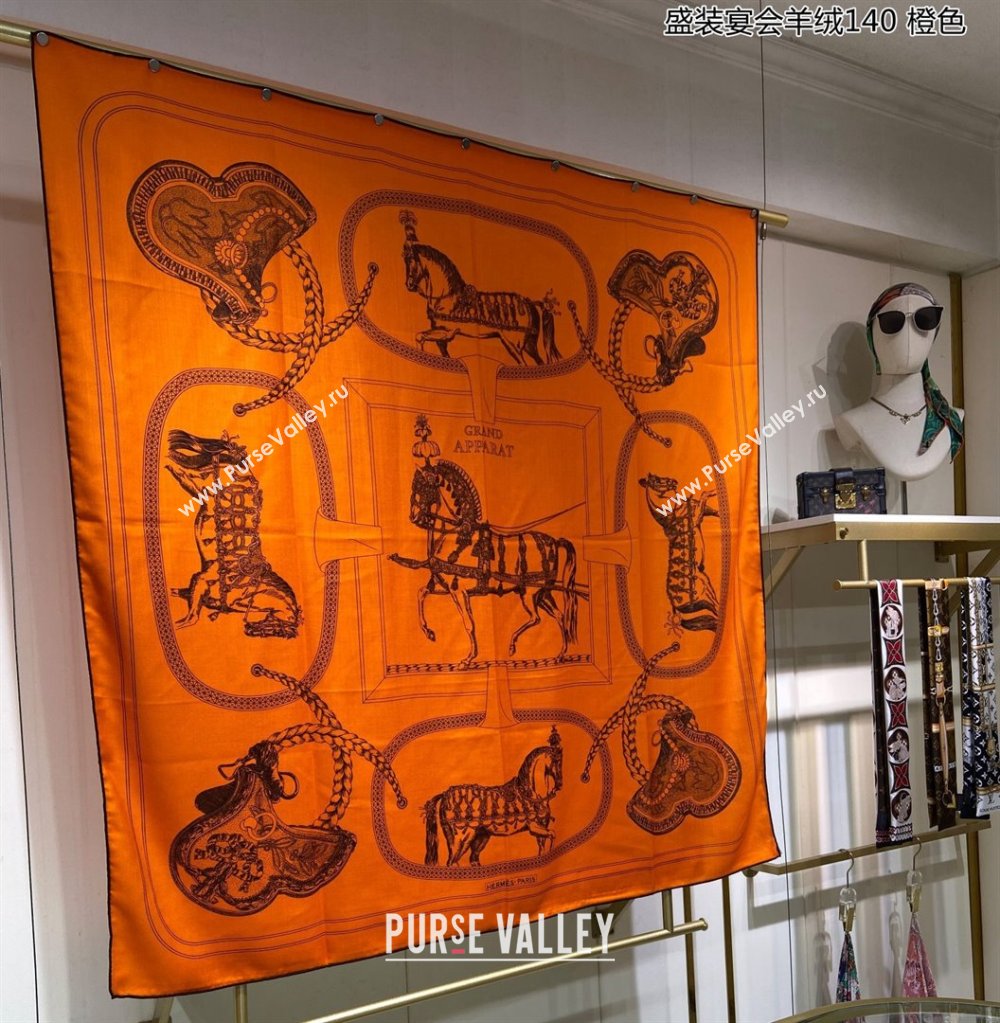 Hermes Shawl 140 Scarf in cashmere and silk 140x140cm Top Quality 135 2024 (wtz-240223135)