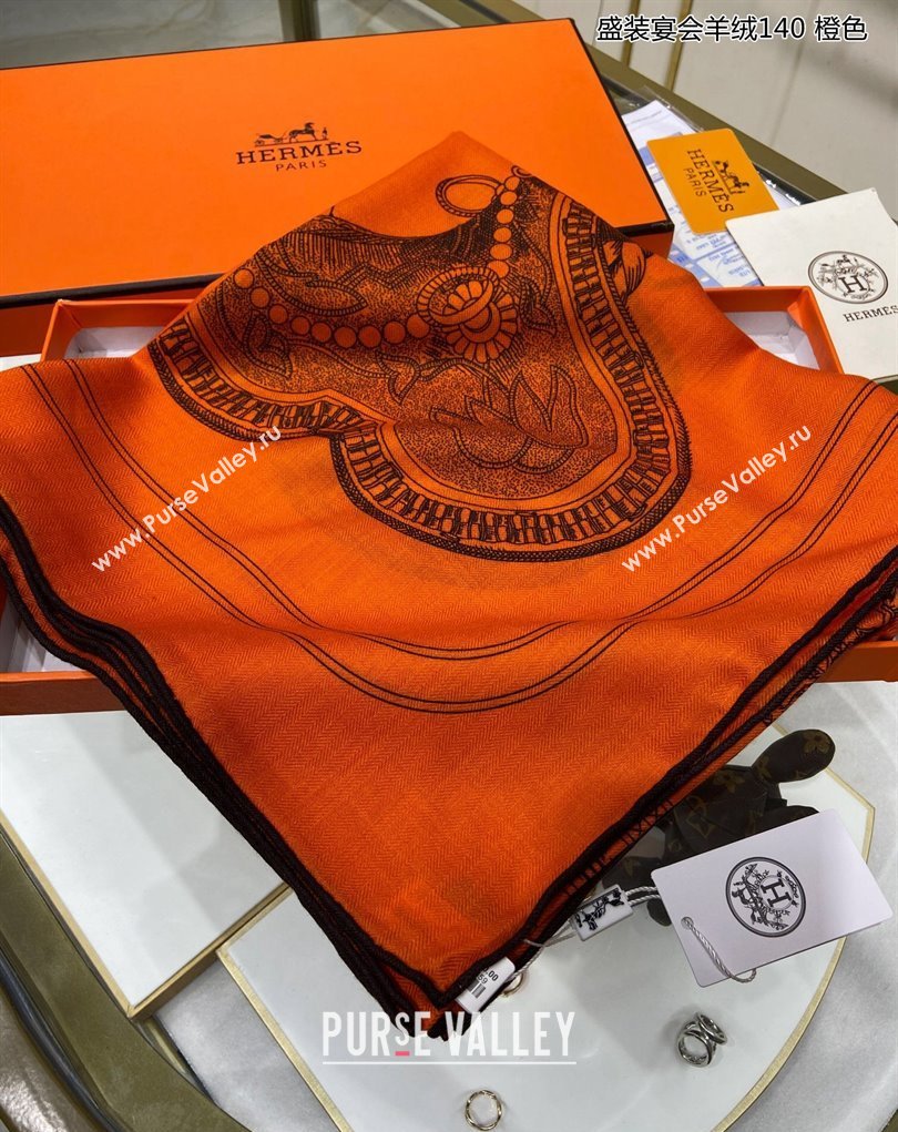 Hermes Shawl 140 Scarf in cashmere and silk 140x140cm Top Quality 135 2024 (wtz-240223135)