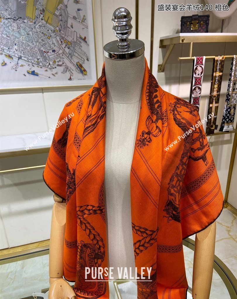 Hermes Shawl 140 Scarf in cashmere and silk 140x140cm Top Quality 135 2024 (wtz-240223135)