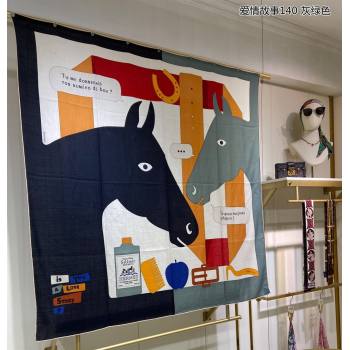 Hermes Shawl 140 Scarf in cashmere and silk 140x140cm Top Quality 136 2024 (wtz-240223136)