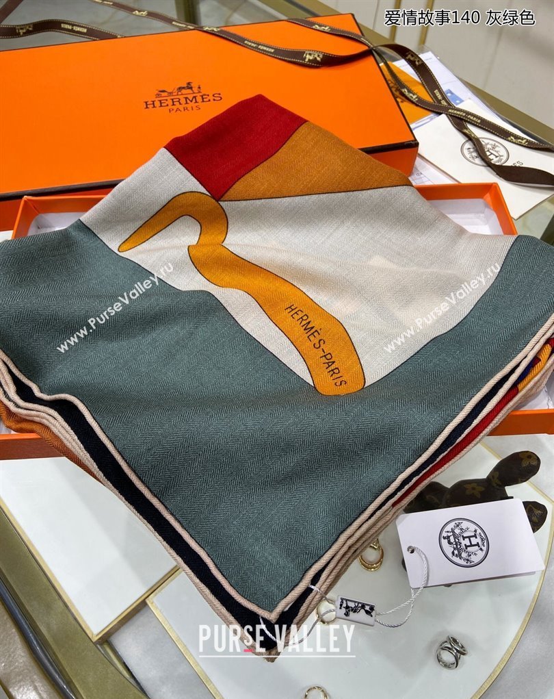 Hermes Shawl 140 Scarf in cashmere and silk 140x140cm Top Quality 136 2024 (wtz-240223136)