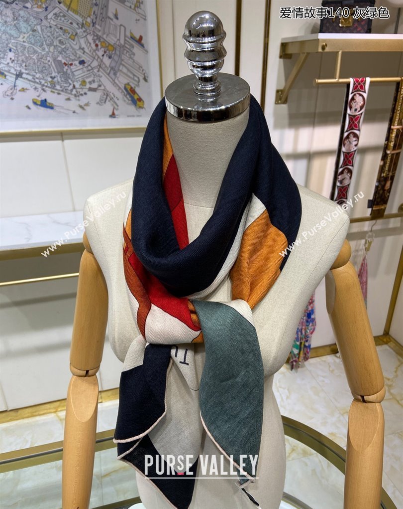 Hermes Shawl 140 Scarf in cashmere and silk 140x140cm Top Quality 136 2024 (wtz-240223136)