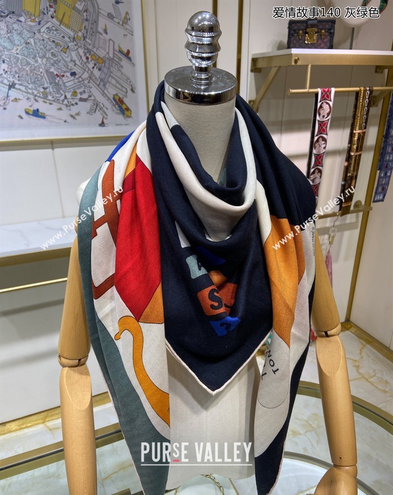 Hermes Shawl 140 Scarf in cashmere and silk 140x140cm Top Quality 136 2024 (wtz-240223136)