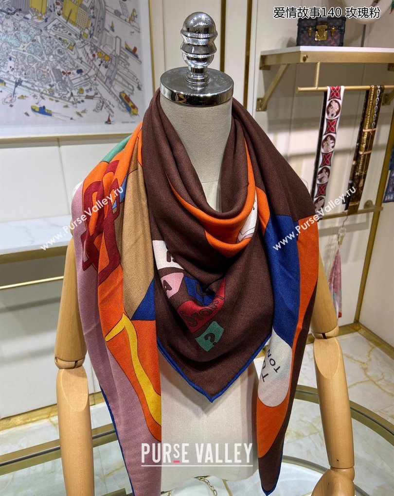 Hermes Shawl 140 Scarf in cashmere and silk 140x140cm Top Quality 137 2024 (wtz-240223137)