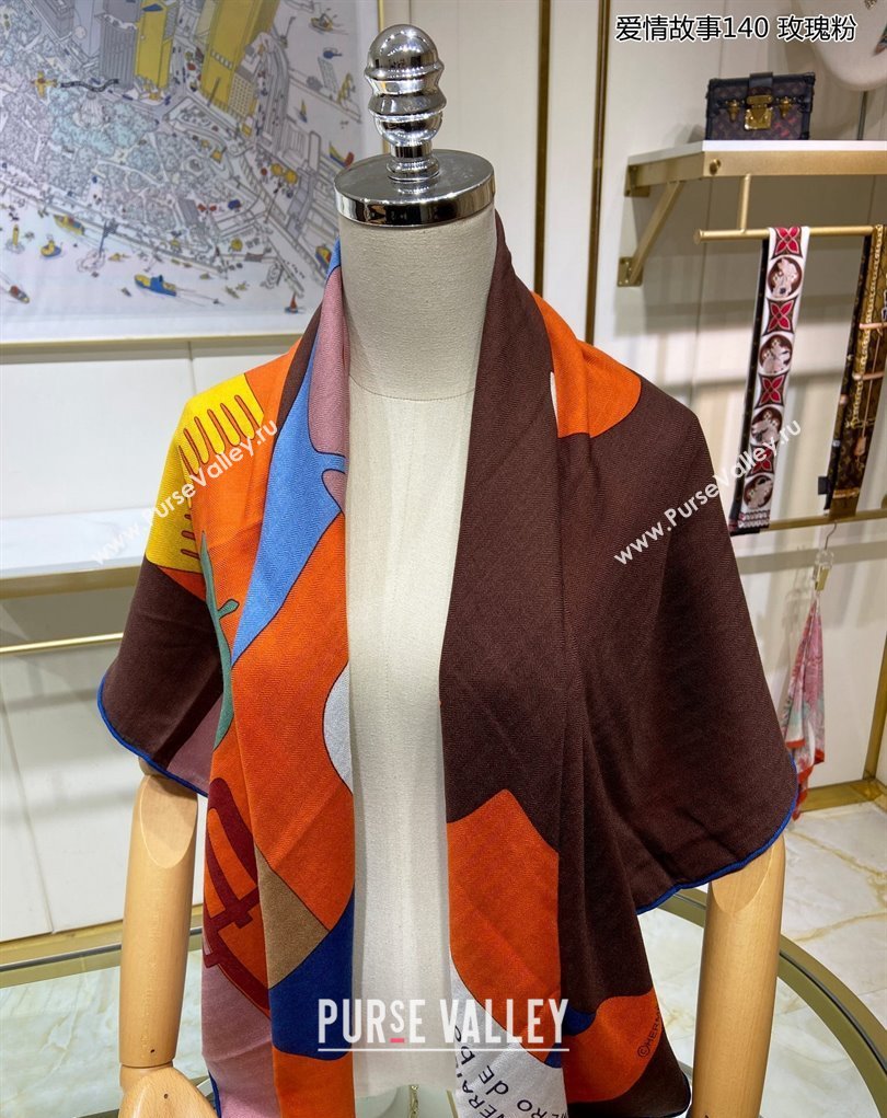 Hermes Shawl 140 Scarf in cashmere and silk 140x140cm Top Quality 137 2024 (wtz-240223137)