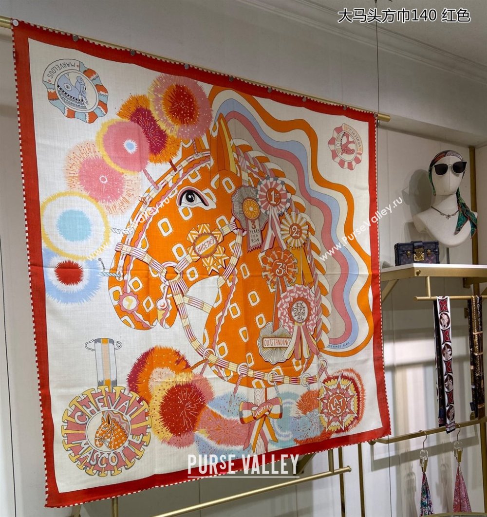 Hermes Shawl 140 Scarf in cashmere and silk 140x140cm Top Quality 16 2024 (wtz-24022316)