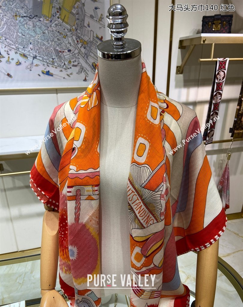 Hermes Shawl 140 Scarf in cashmere and silk 140x140cm Top Quality 16 2024 (wtz-24022316)