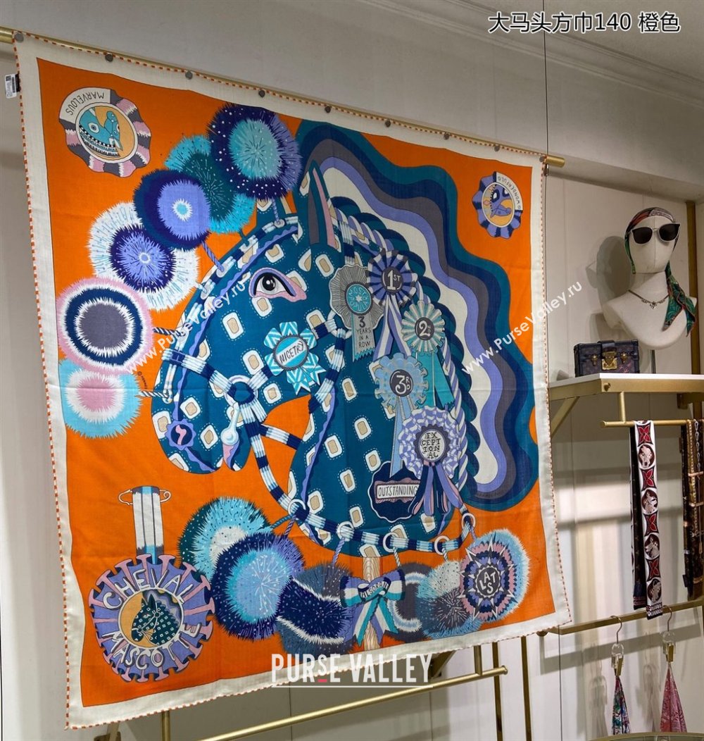 Hermes Shawl 140 Scarf in cashmere and silk 140x140cm Top Quality 17 2024 (wtz-24022317)