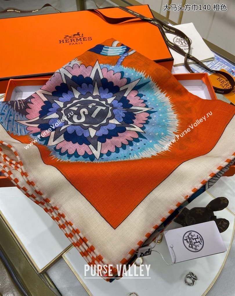 Hermes Shawl 140 Scarf in cashmere and silk 140x140cm Top Quality 17 2024 (wtz-24022317)