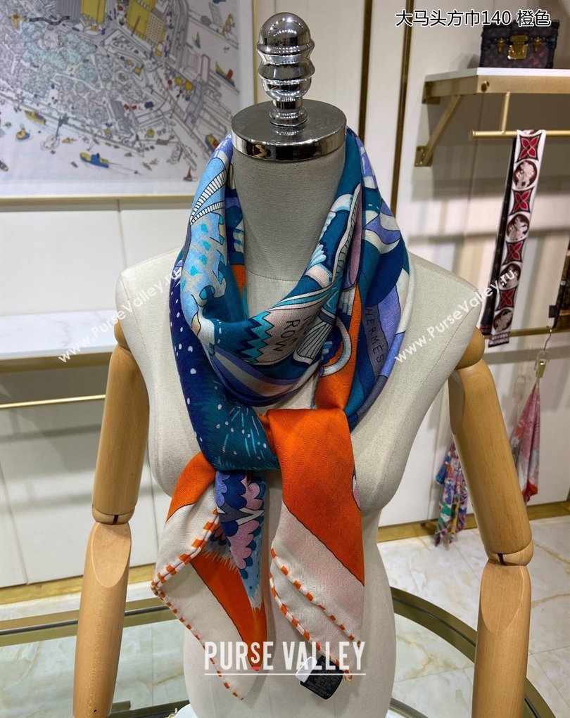 Hermes Shawl 140 Scarf in cashmere and silk 140x140cm Top Quality 17 2024 (wtz-24022317)