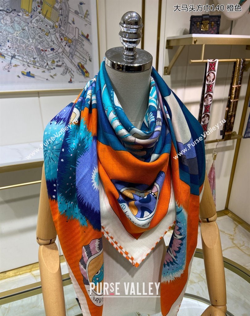 Hermes Shawl 140 Scarf in cashmere and silk 140x140cm Top Quality 17 2024 (wtz-24022317)