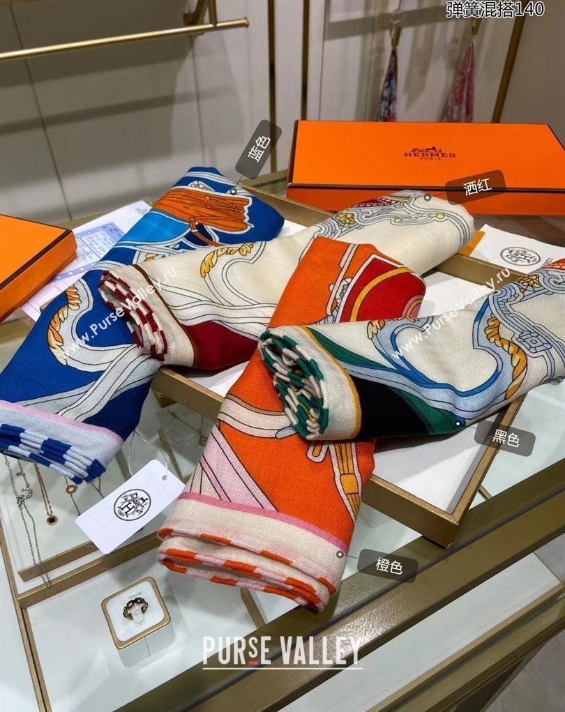 Hermes Shawl 140 Scarf in cashmere and silk 140x140cm Top Quality 39 2024 (wtz-24022339)