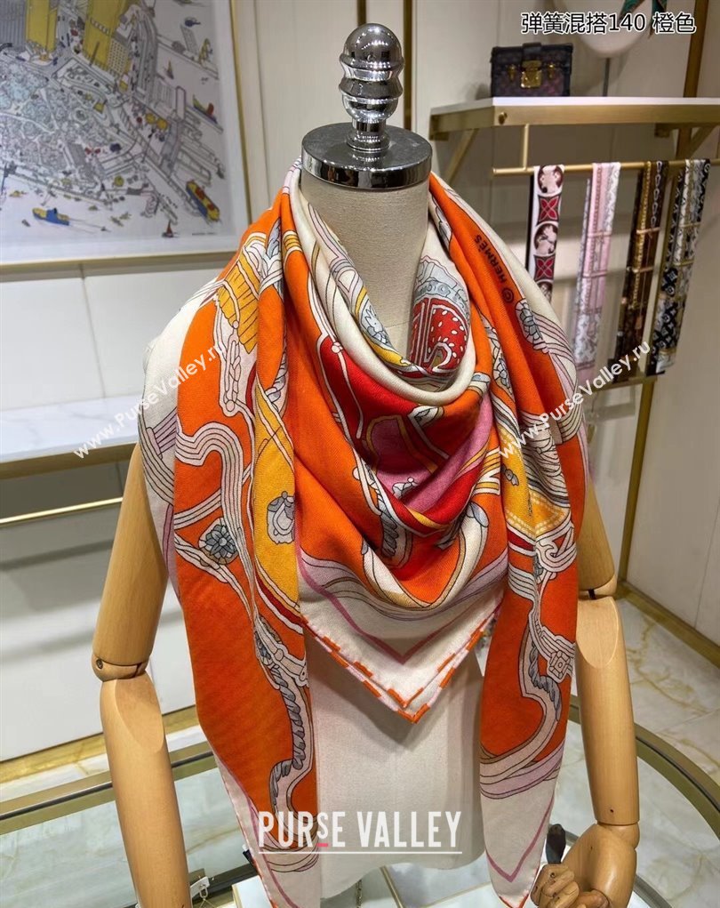 Hermes Shawl 140 Scarf in cashmere and silk 140x140cm Top Quality 39 2024 (wtz-24022339)