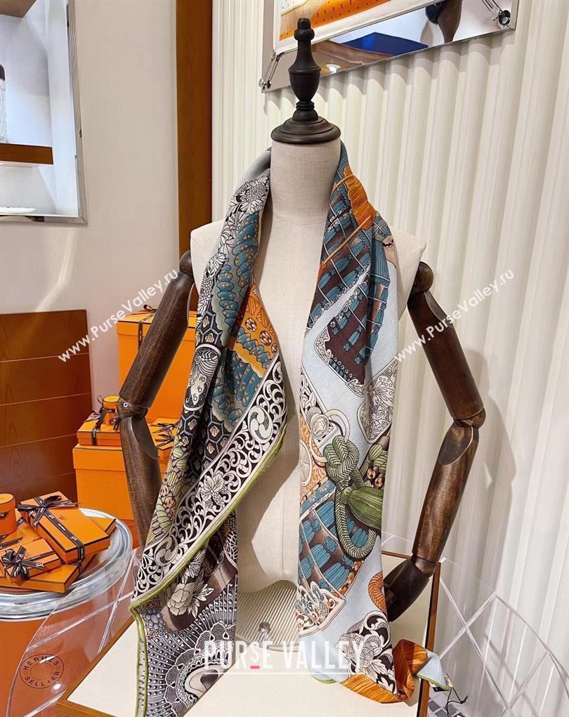 Hermes Shawl 140 Scarf in cashmere and silk 140x140cm Top Quality 78 2024 (wtz-24022378)