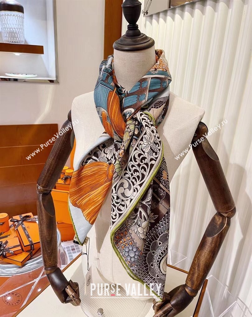 Hermes Shawl 140 Scarf in cashmere and silk 140x140cm Top Quality 78 2024 (wtz-24022378)