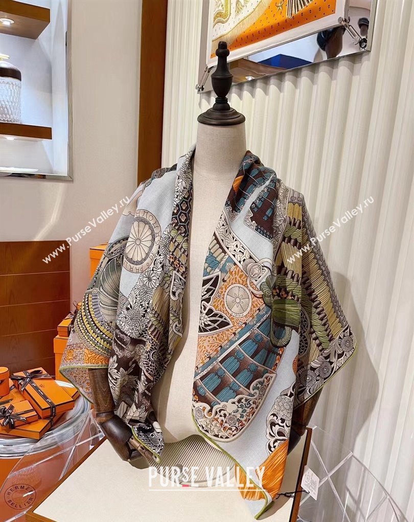 Hermes Shawl 140 Scarf in cashmere and silk 140x140cm Top Quality 78 2024 (wtz-24022378)