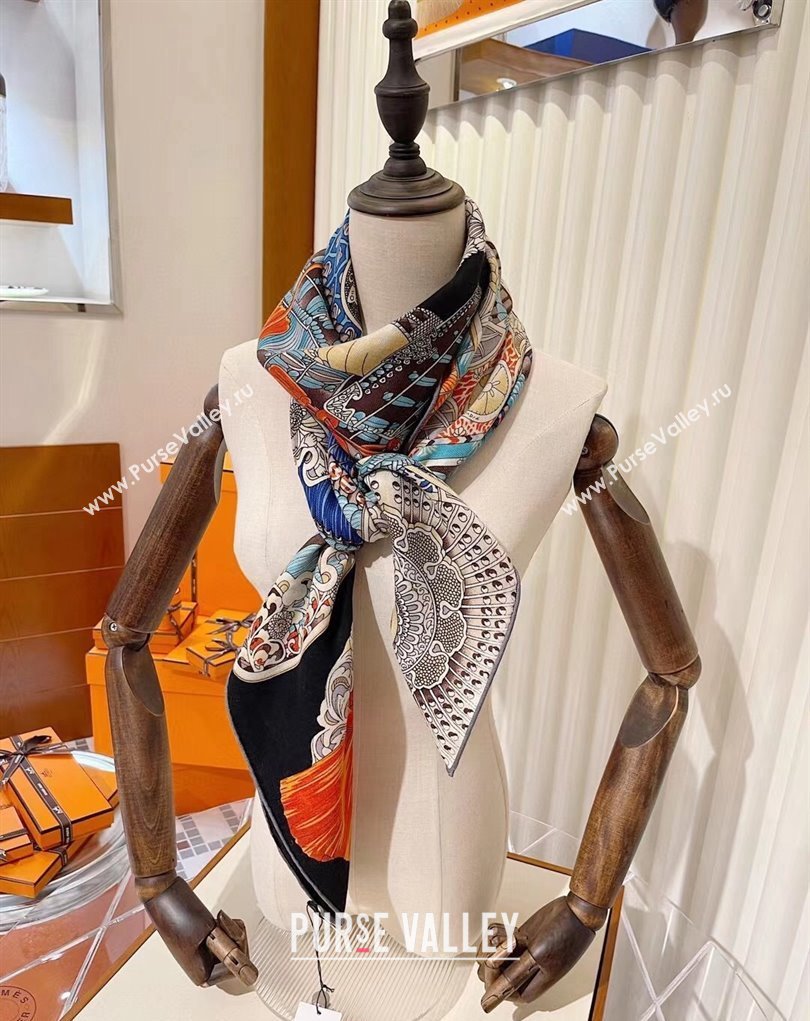 Hermes Shawl 140 Scarf in cashmere and silk 140x140cm Top Quality 79 2024 (wtz-24022379)