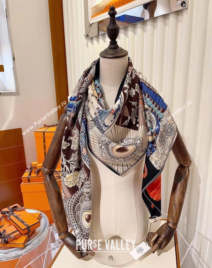 Hermes Shawl 140 Scarf in cashmere and silk 140x140cm Top Quality 79 2024 (wtz-24022379)