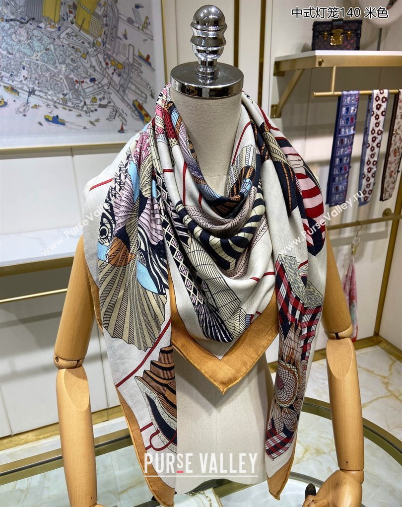 Hermes Shawl 140 Scarf in cashmere and silk 140x140cm Top Quality 98 2024 (wtz-24022398)