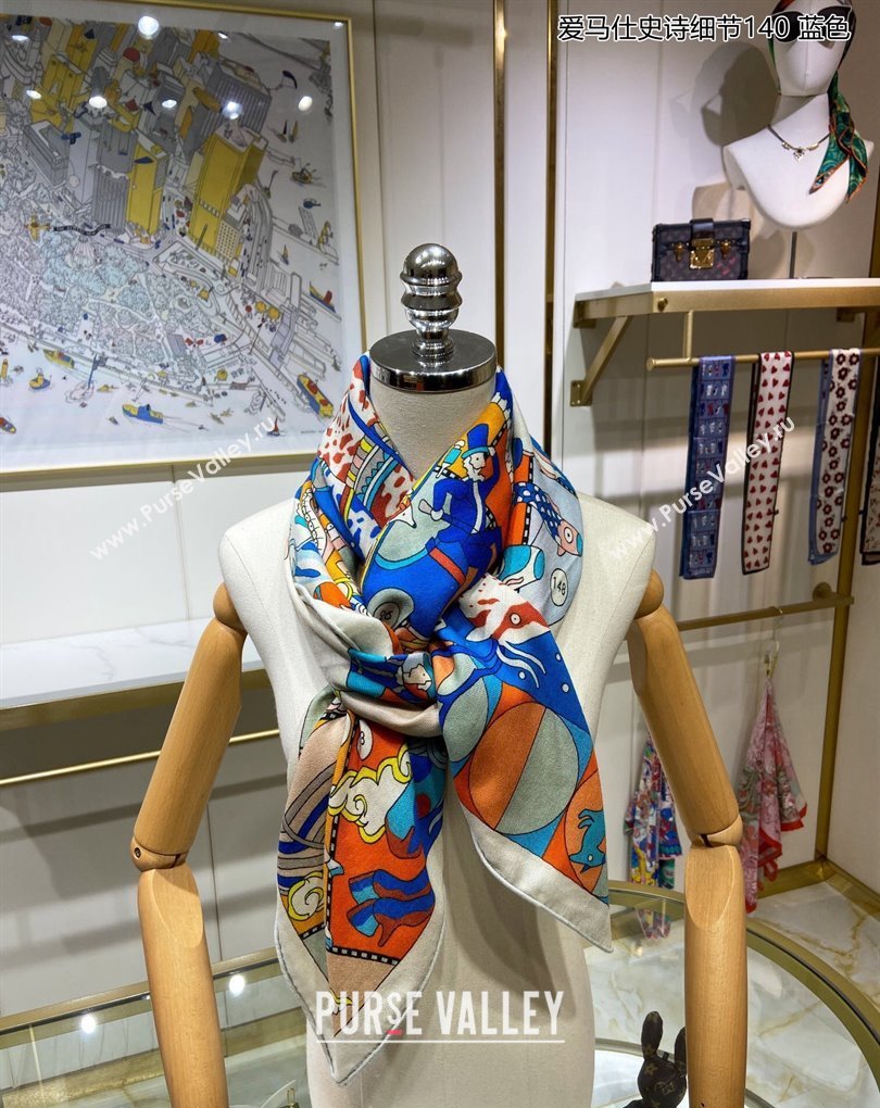 Hermes Shawl 140 Scarf in cashmere and silk 140x140cm Top Quality 102 2024 (wtz-240223102)