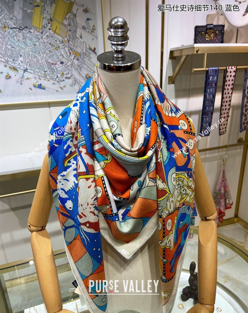 Hermes Shawl 140 Scarf in cashmere and silk 140x140cm Top Quality 102 2024 (wtz-240223102)