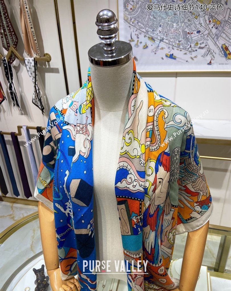 Hermes Shawl 140 Scarf in cashmere and silk 140x140cm Top Quality 102 2024 (wtz-240223102)