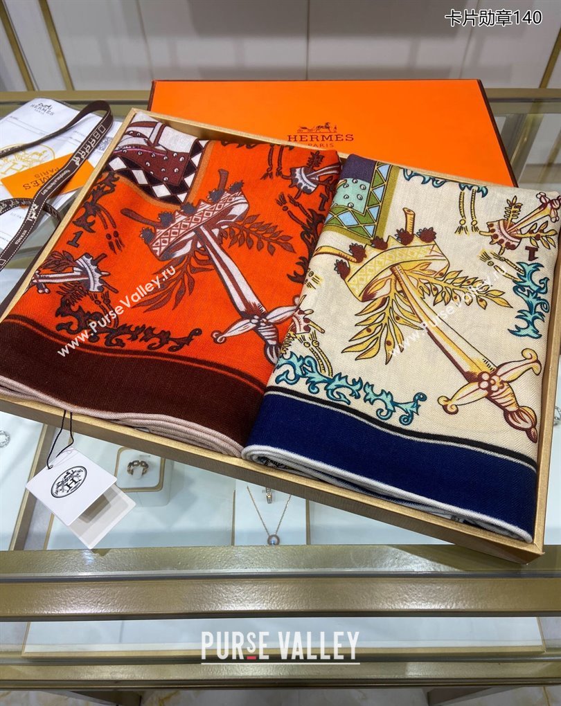 Hermes Shawl 140 Scarf in cashmere and silk 140x140cm Top Quality 103 2024 (wtz-240223103)