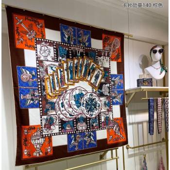 Hermes Shawl 140 Scarf in cashmere and silk 140x140cm Top Quality 103 2024 (wtz-240223103)