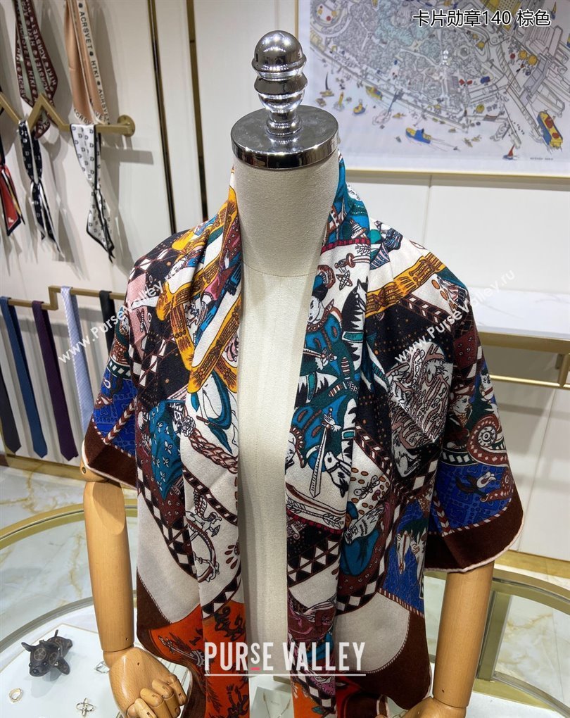 Hermes Shawl 140 Scarf in cashmere and silk 140x140cm Top Quality 103 2024 (wtz-240223103)