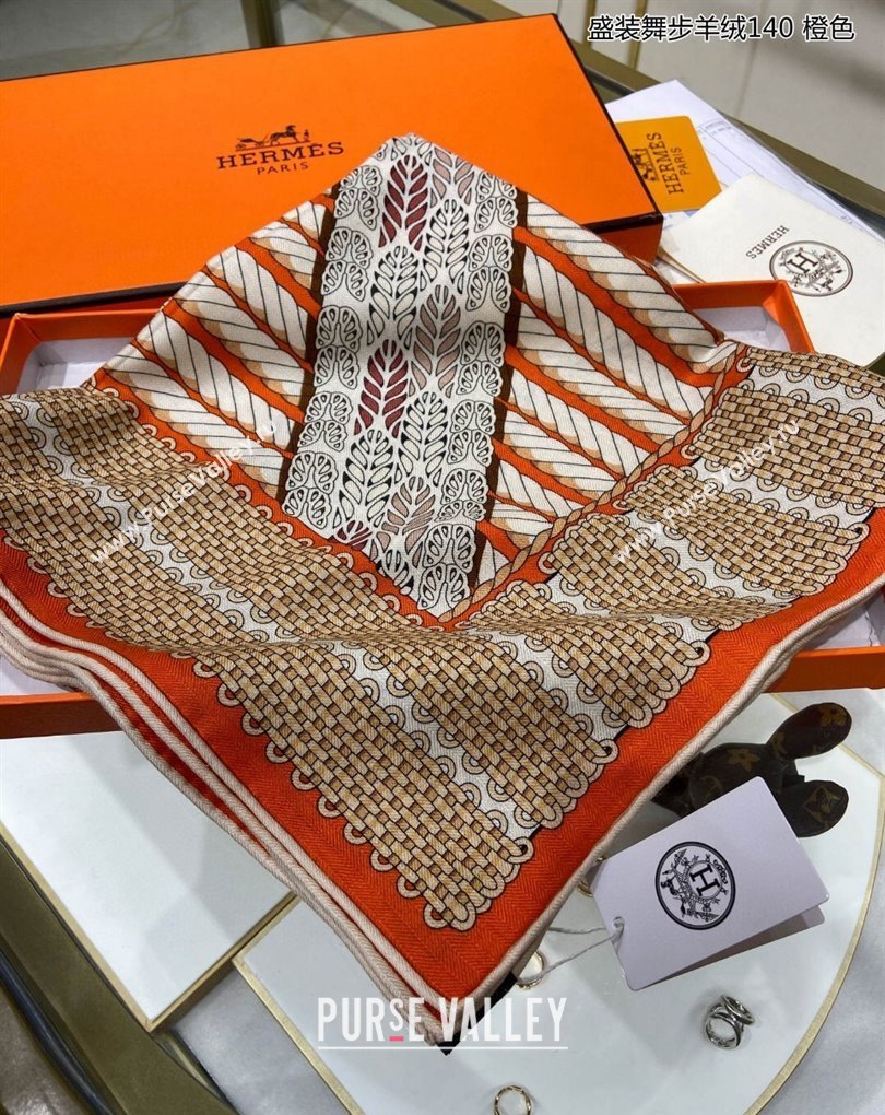 Hermes Shawl 140 Scarf in cashmere and silk 140x140cm Top Quality 158 2024 (wtz-240223158)