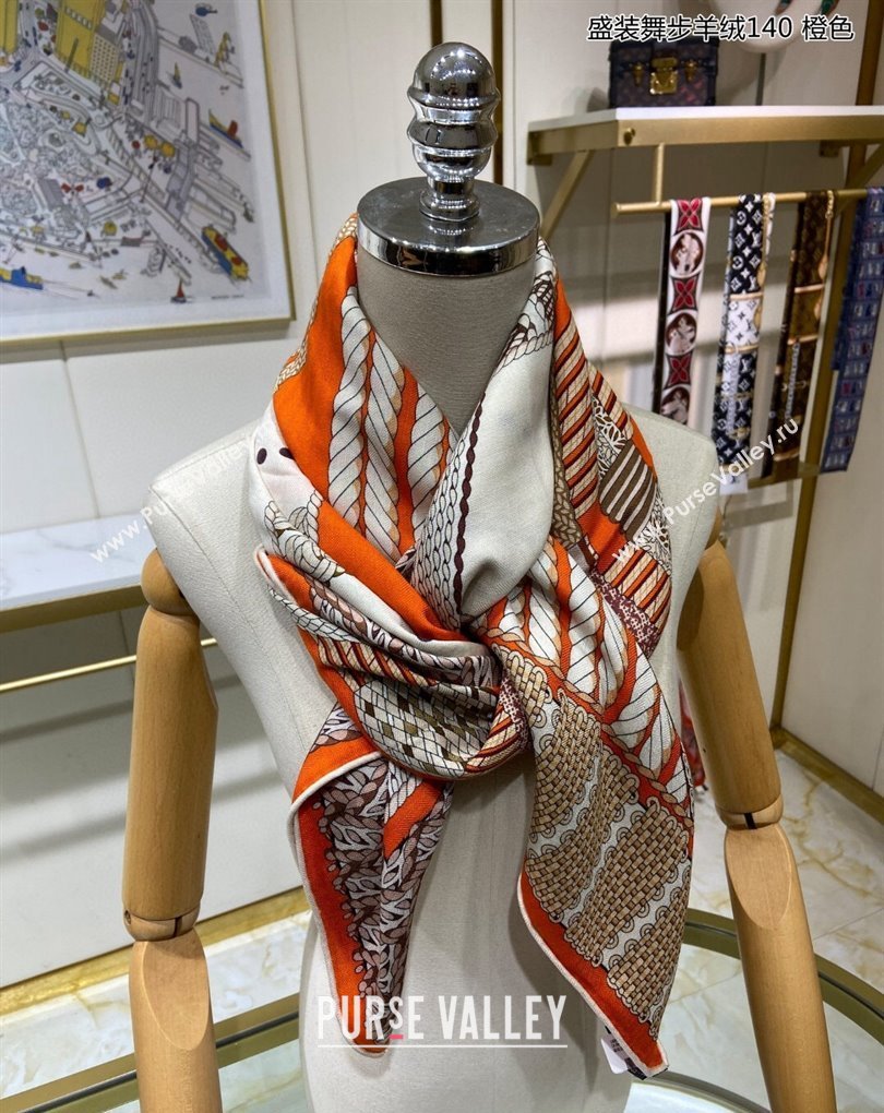 Hermes Shawl 140 Scarf in cashmere and silk 140x140cm Top Quality 158 2024 (wtz-240223158)