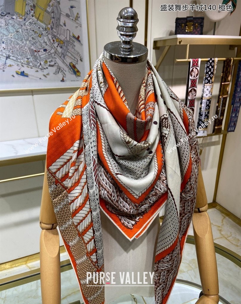 Hermes Shawl 140 Scarf in cashmere and silk 140x140cm Top Quality 158 2024 (wtz-240223158)