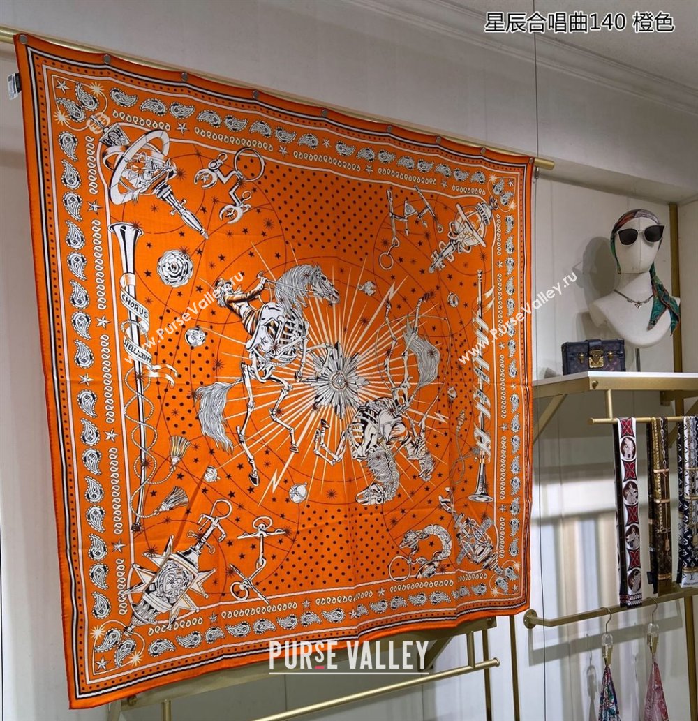 Hermes Shawl 140 Scarf in cashmere and silk 140x140cm Top Quality 147 2024 (wtz-240223147)