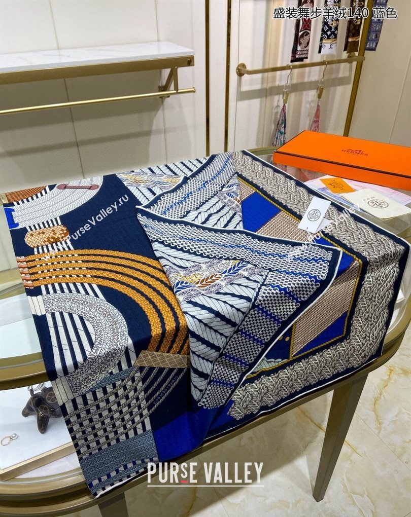 Hermes Shawl 140 Scarf in cashmere and silk 140x140cm Top Quality 161 2024 (wtz-240223161)