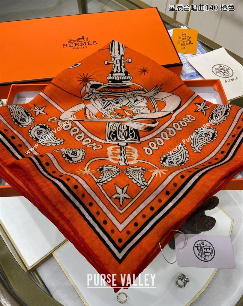 Hermes Shawl 140 Scarf in cashmere and silk 140x140cm Top Quality 147 2024 (wtz-240223147)