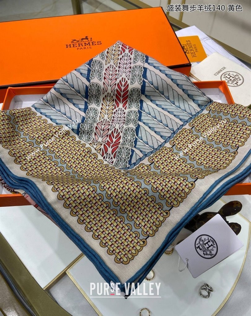 Hermes Shawl 140 Scarf in cashmere and silk 140x140cm Top Quality 162 2024 (wtz-240223162)