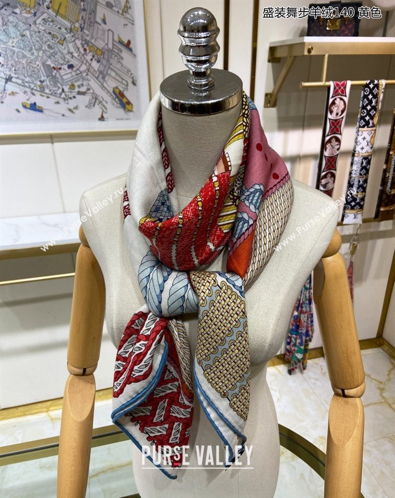 Hermes Shawl 140 Scarf in cashmere and silk 140x140cm Top Quality 162 2024 (wtz-240223162)