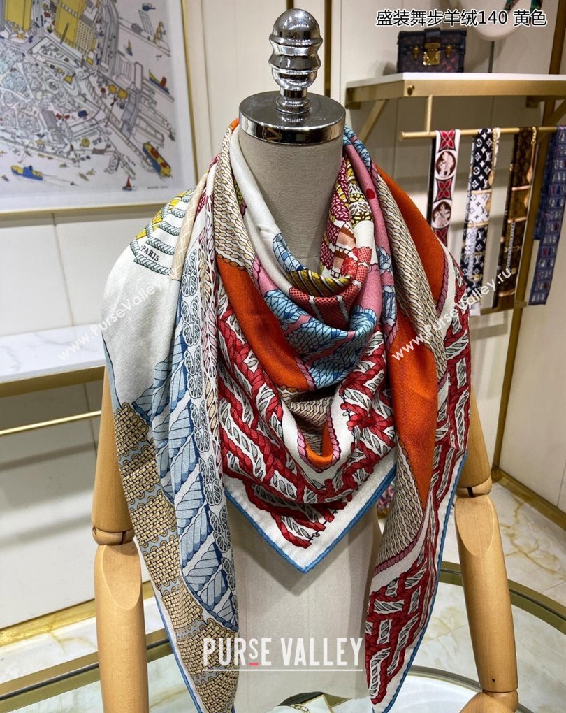 Hermes Shawl 140 Scarf in cashmere and silk 140x140cm Top Quality 162 2024 (wtz-240223162)