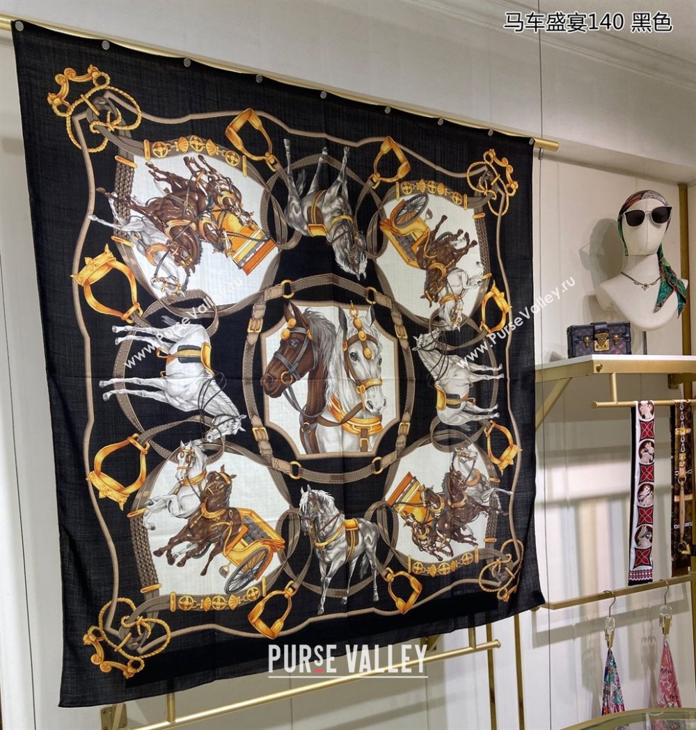 Hermes Shawl 140 Scarf in cashmere and silk 140x140cm Top Quality 163 2024 (wtz-240223163)