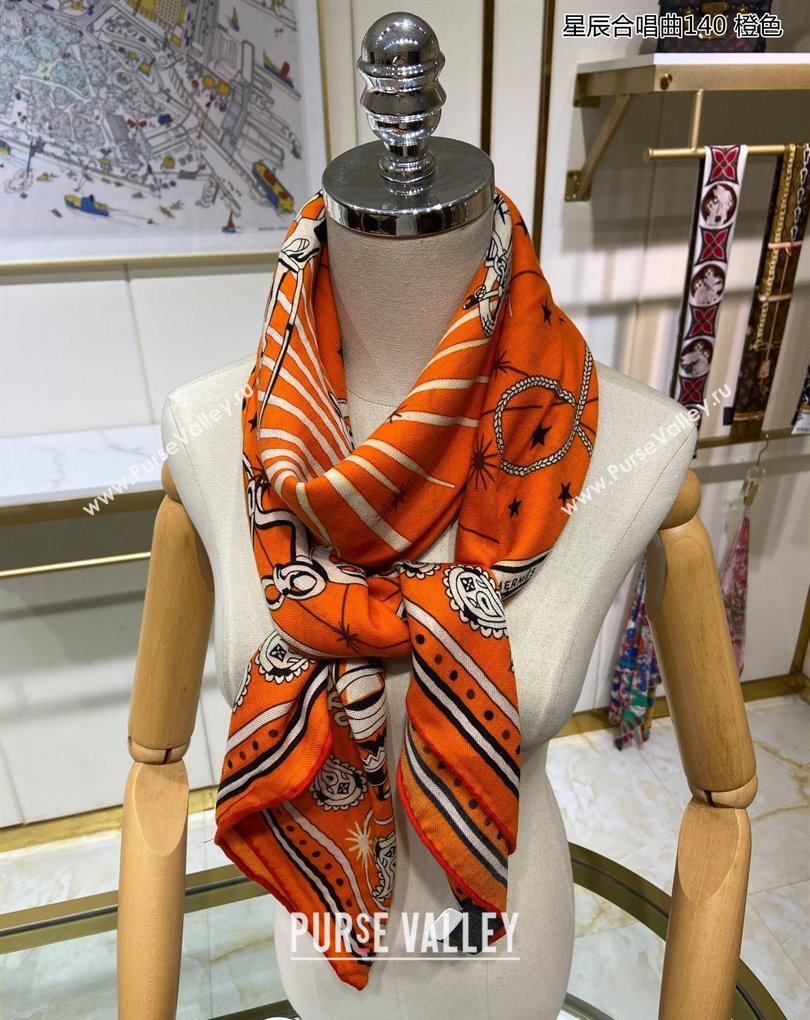 Hermes Shawl 140 Scarf in cashmere and silk 140x140cm Top Quality 147 2024 (wtz-240223147)