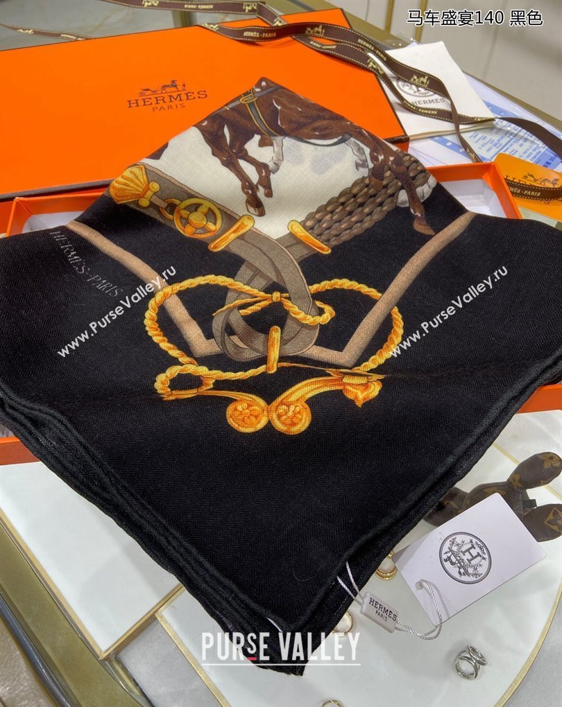 Hermes Shawl 140 Scarf in cashmere and silk 140x140cm Top Quality 163 2024 (wtz-240223163)