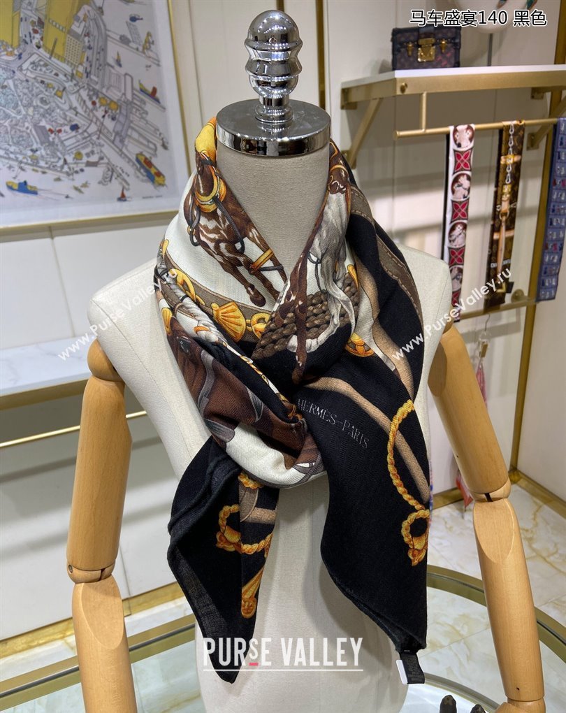 Hermes Shawl 140 Scarf in cashmere and silk 140x140cm Top Quality 163 2024 (wtz-240223163)