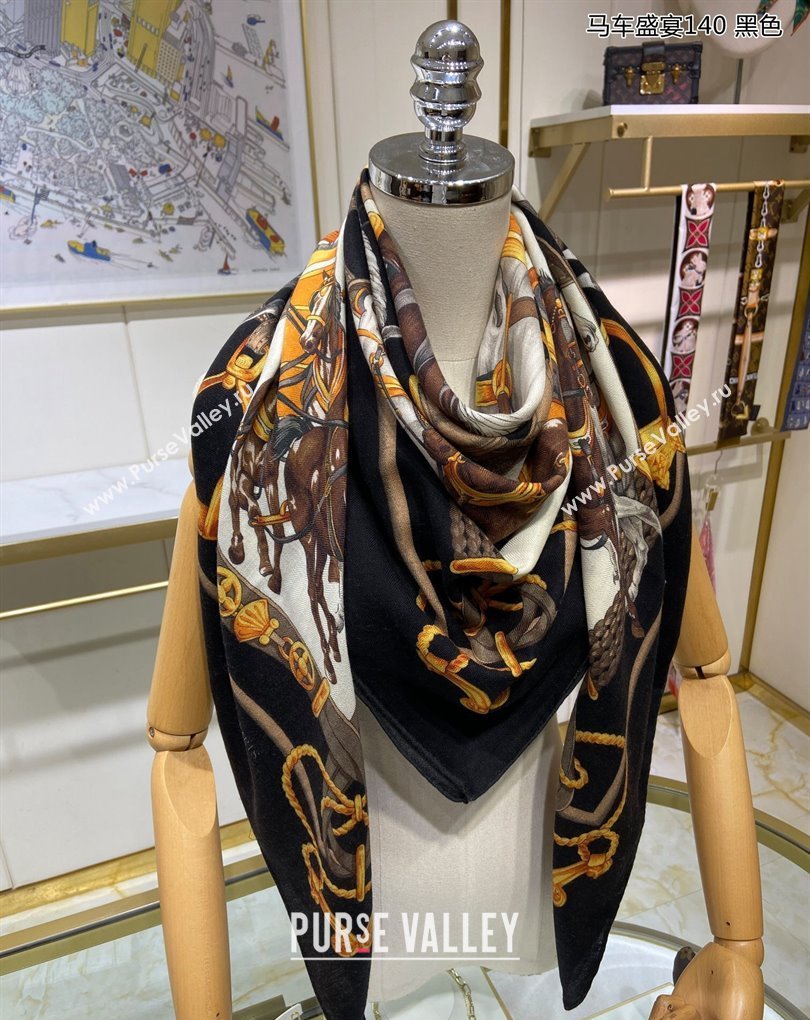 Hermes Shawl 140 Scarf in cashmere and silk 140x140cm Top Quality 163 2024 (wtz-240223163)