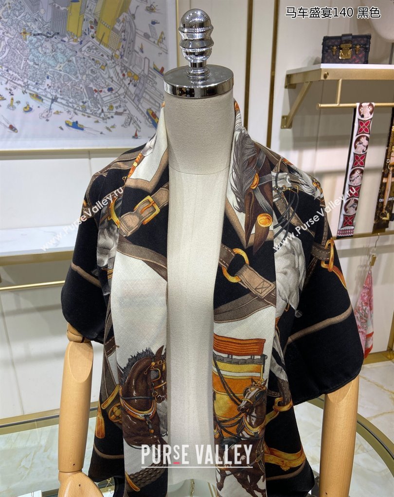 Hermes Shawl 140 Scarf in cashmere and silk 140x140cm Top Quality 163 2024 (wtz-240223163)