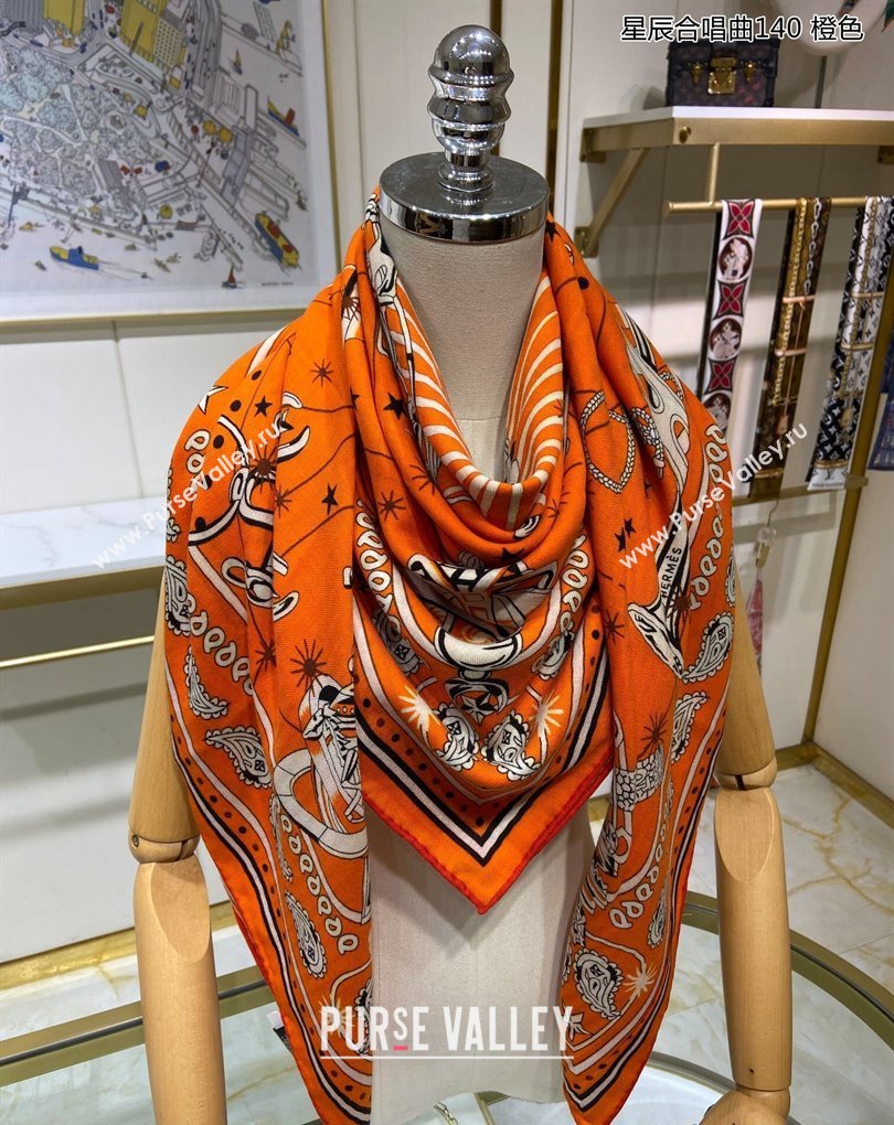 Hermes Shawl 140 Scarf in cashmere and silk 140x140cm Top Quality 147 2024 (wtz-240223147)