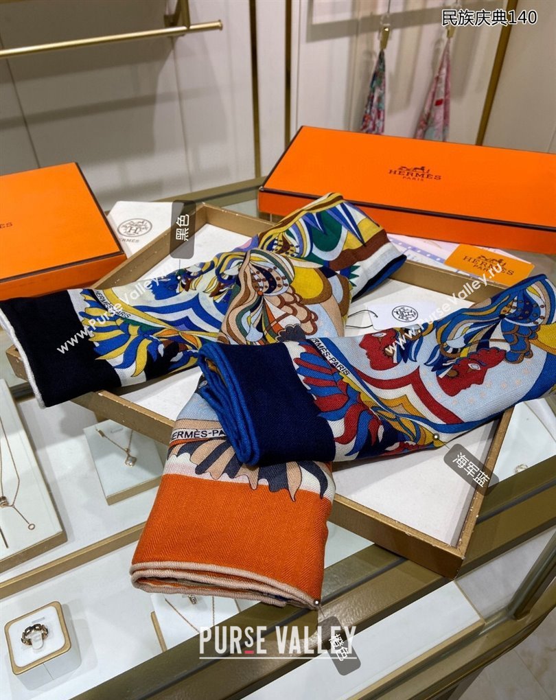 Hermes Shawl 140 Scarf in cashmere and silk 140x140cm Top Quality 165 2024 (wtz-240223165)