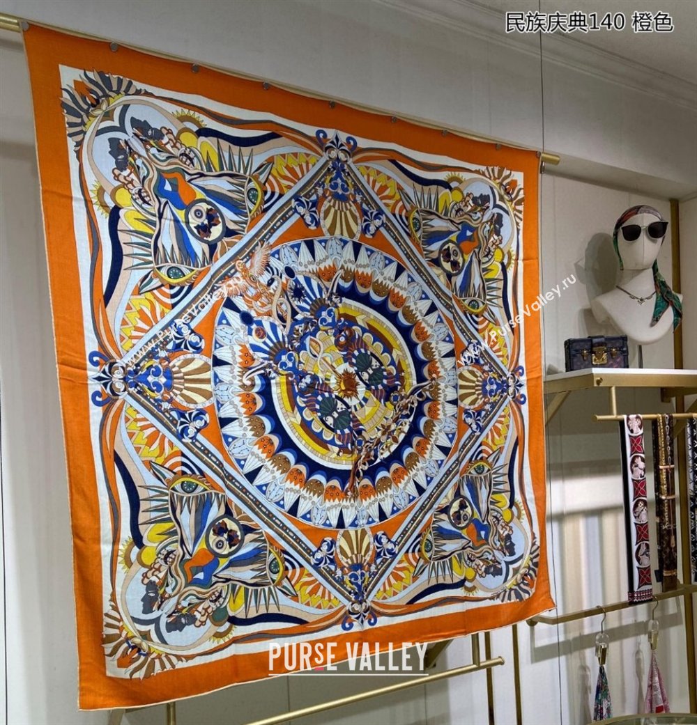 Hermes Shawl 140 Scarf in cashmere and silk 140x140cm Top Quality 165 2024 (wtz-240223165)